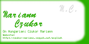 mariann czukor business card